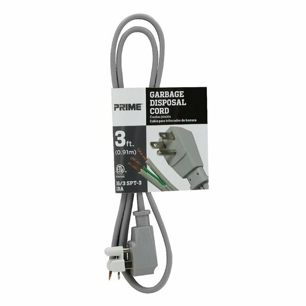 Prime PWR CORD 16/3 SPT-3 3'L PS210603